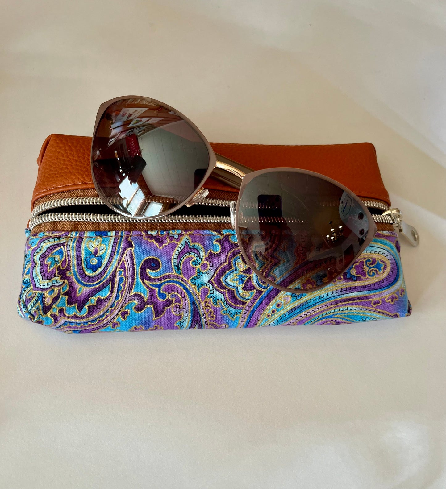 Paisley - Blue & Purple Zipper Pouch | Pencil Pouch