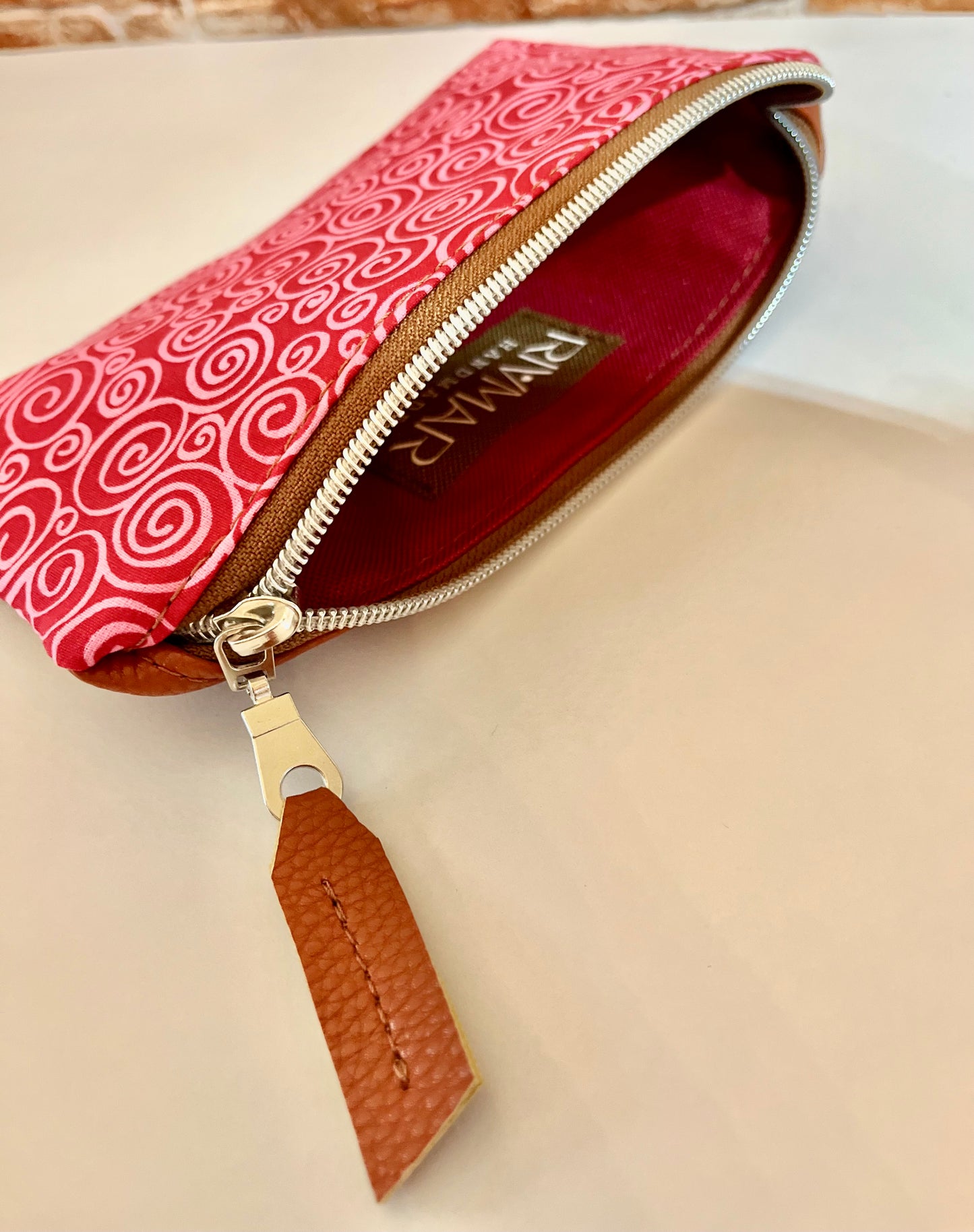 Swirly - Red Rasberry & Pink Zipper Pouch | Pencil Pouch