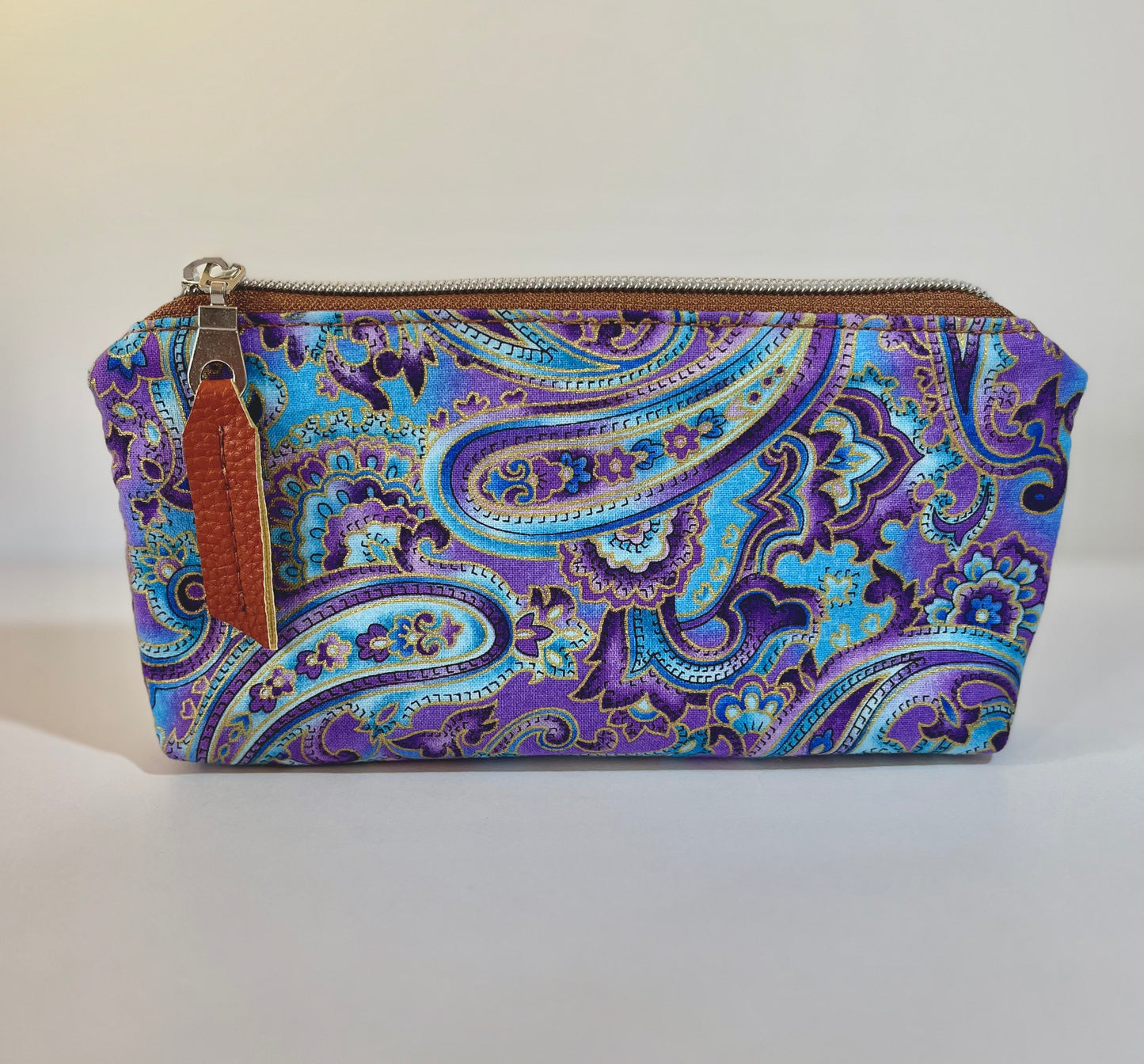 Paisley - Blue & Purple Zipper Pouch | Pencil Pouch