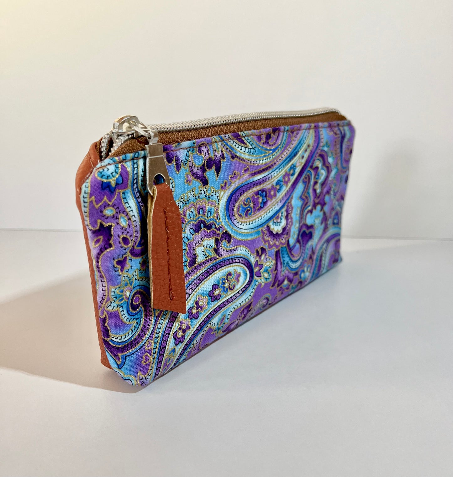 Paisley - Blue & Purple Zipper Pouch | Pencil Pouch