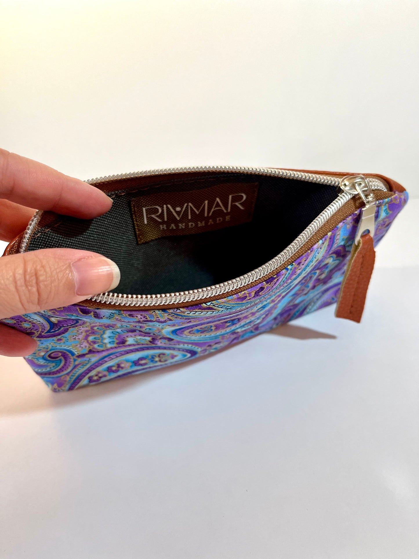 Paisley - Blue & Purple Zipper Pouch | Pencil Pouch