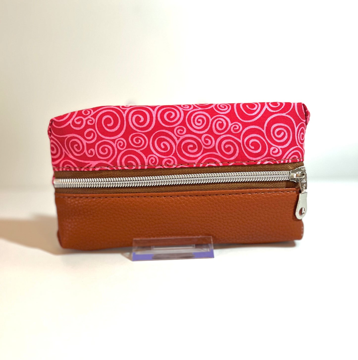 Swirly - Red Rasberry & Pink Zipper Pouch | Pencil Pouch