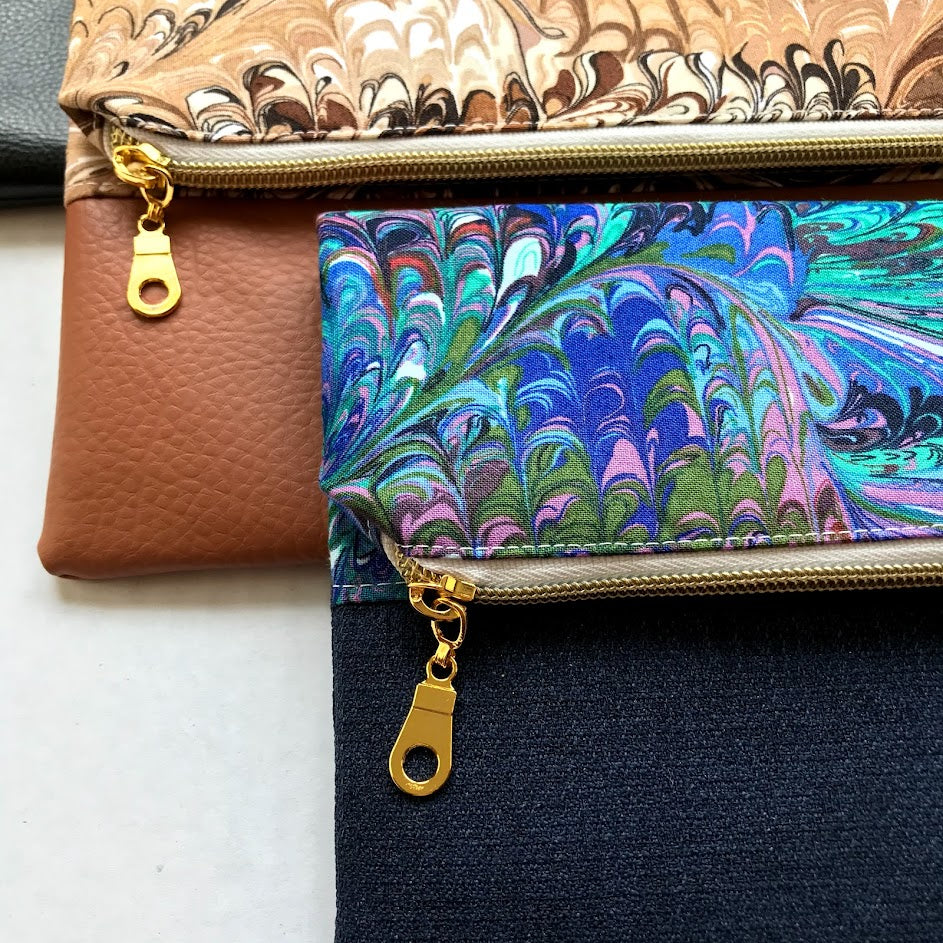 (RTS)  Fold Over Clutch - Paisley / Assorted Colors